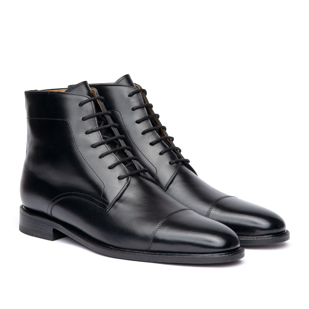 The Sahara mens black leather boots, crafted with finest box calf, leather sole and blake welted