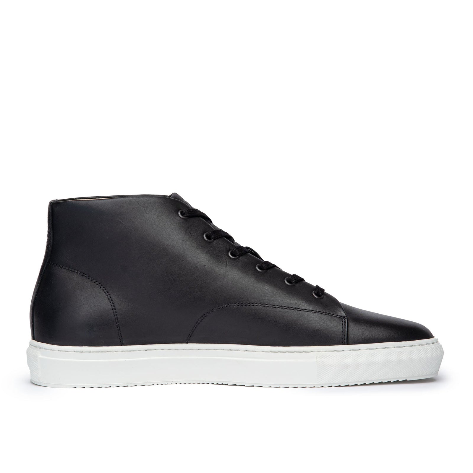 Shop best mens high top sneakers made in Portugal using full grain leather and sidewall stitched construction.