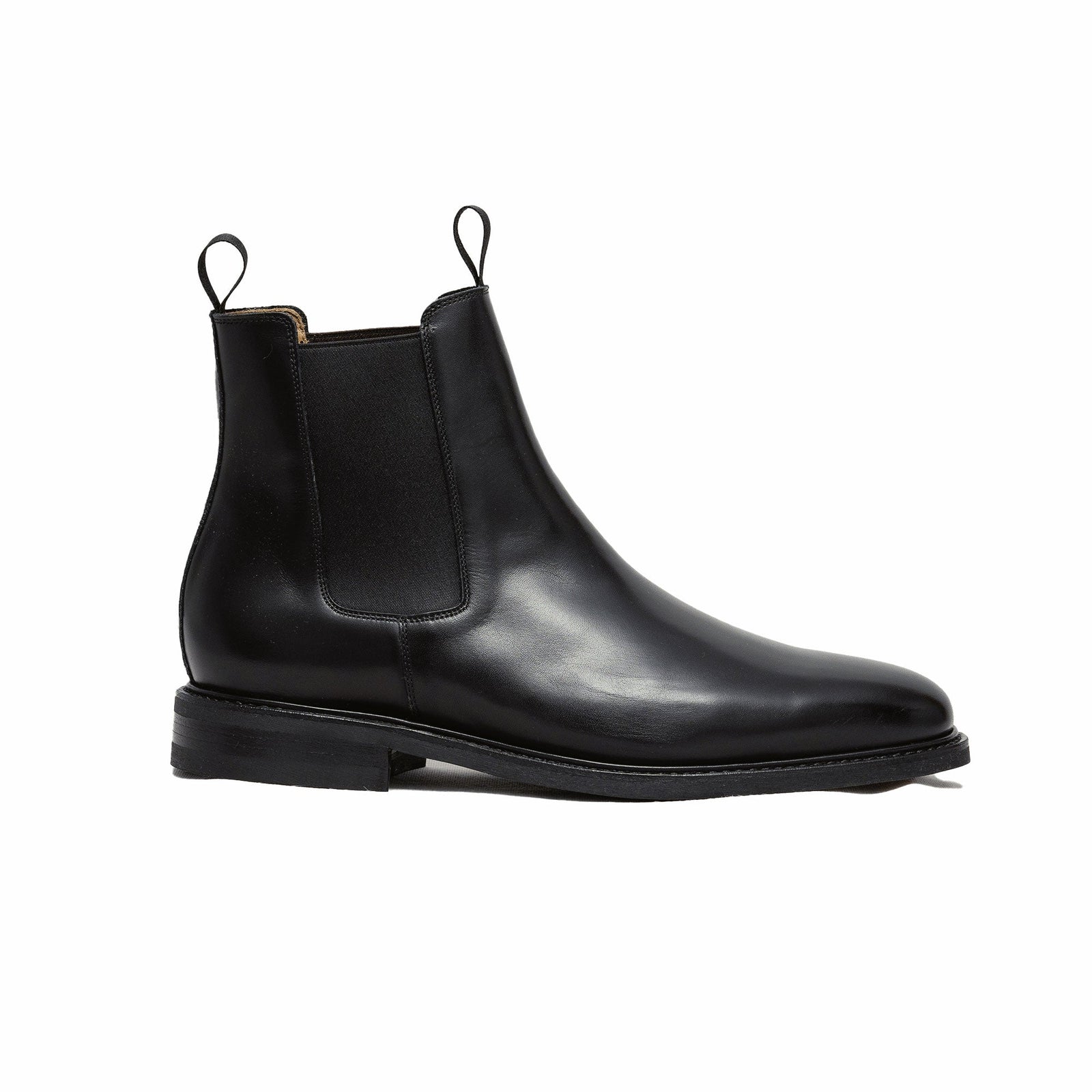 Goodyear welted Chelsea boots made using full grain leather and rubber sole. 
