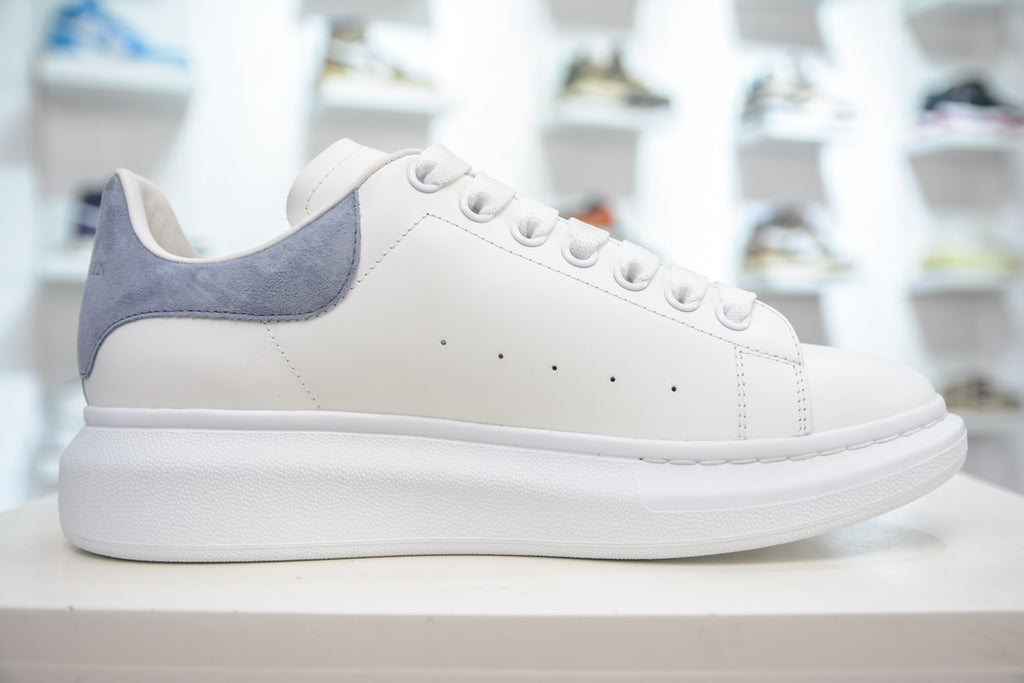 ** Alexander McQueen Classic Platform Shoes - White with Black Velvet Accents

**