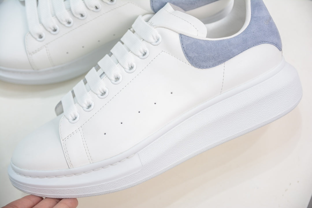 ** Alexander McQueen Classic Platform Shoes - White with Black Velvet Accents

**