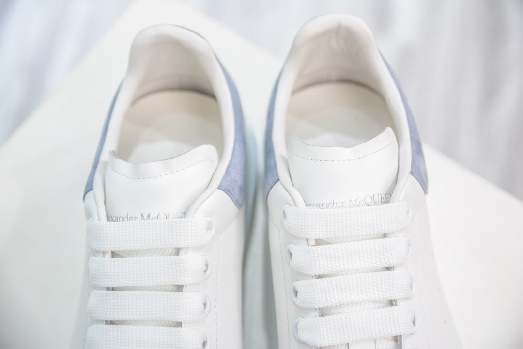 ** Alexander McQueen Classic Platform Shoes - White with Black Velvet Accents

**