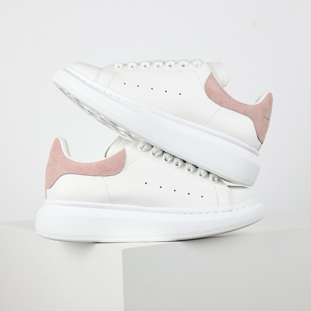 ** Alexander McQueen White Calfskin Sneakers - Authentic Lace-Up Sneakers

**