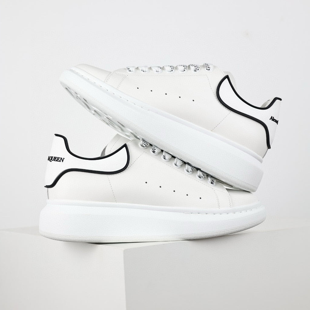 ** Alexander McQueen White Calfskin Sneakers - Authentic Lace-Up Sneakers

**