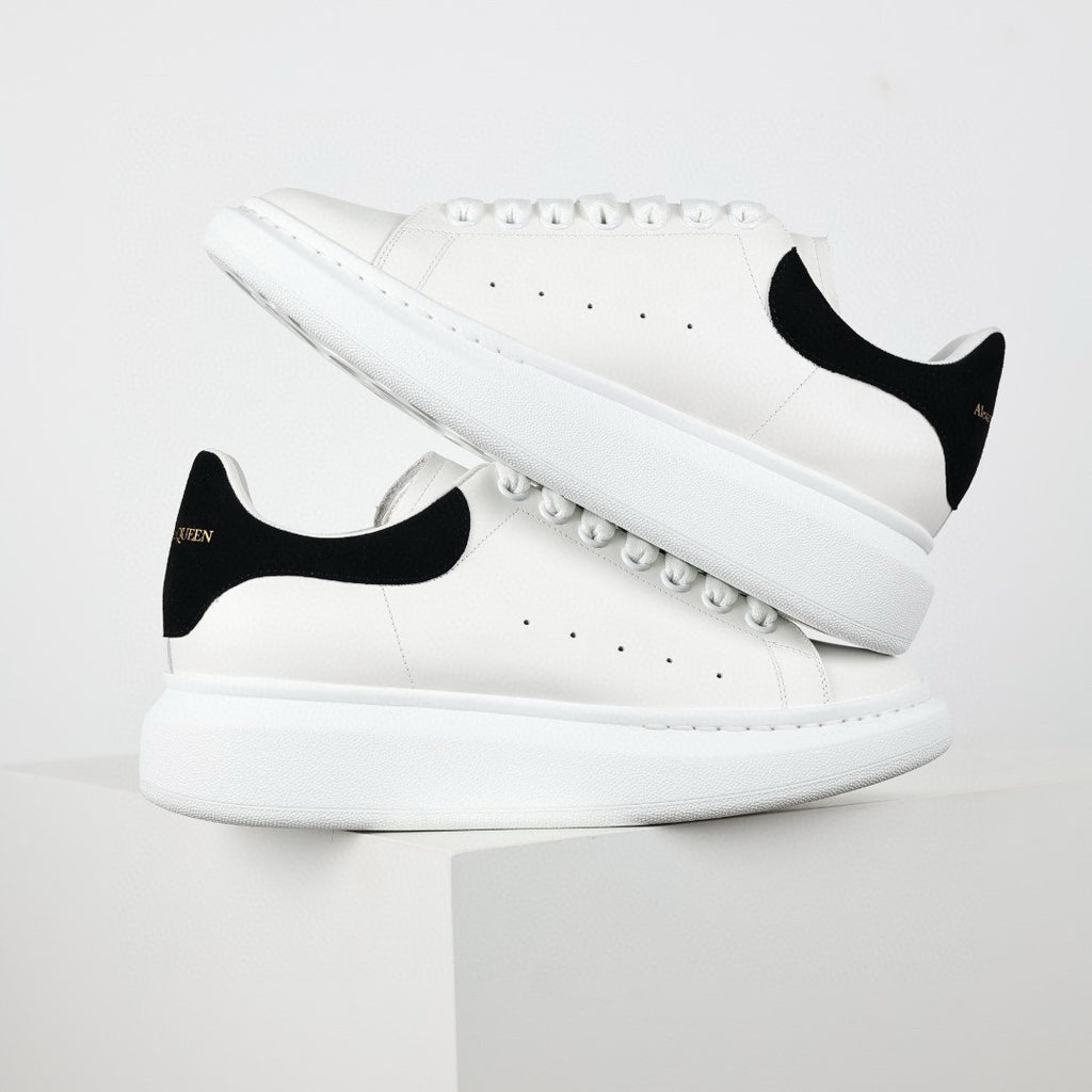 ** Alexander McQueen White Calfskin Sneakers - Authentic Lace-Up Sneakers

**