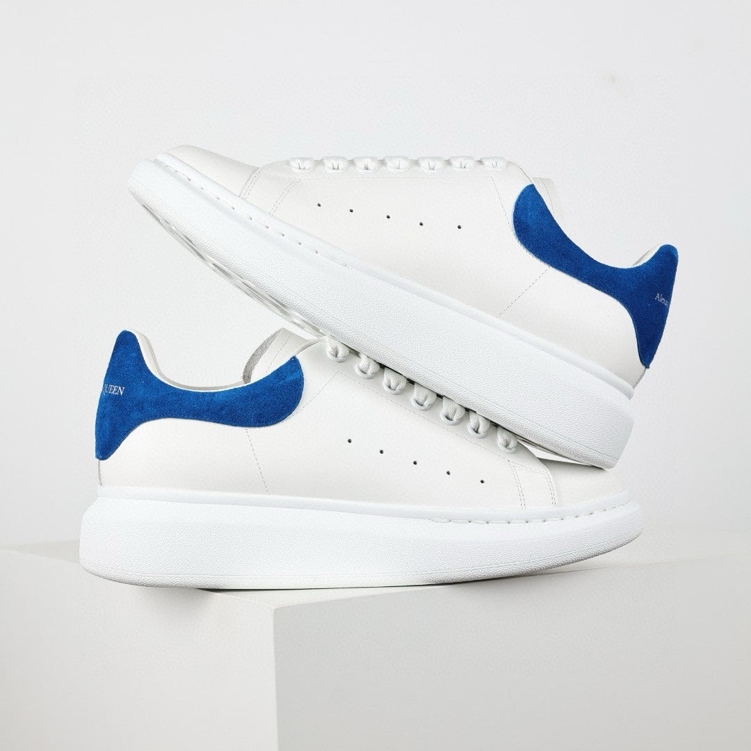 ** Alexander McQueen White Calfskin Sneakers - Authentic Lace-Up Sneakers

**