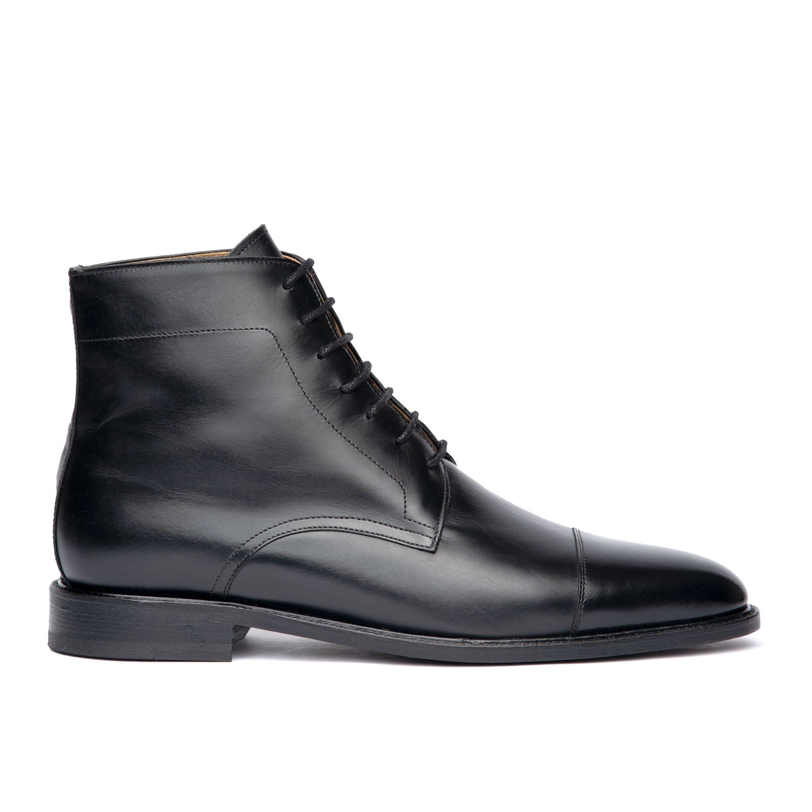 The Sahara mens black leather boots, crafted with finest box calf, leather sole and blake welted