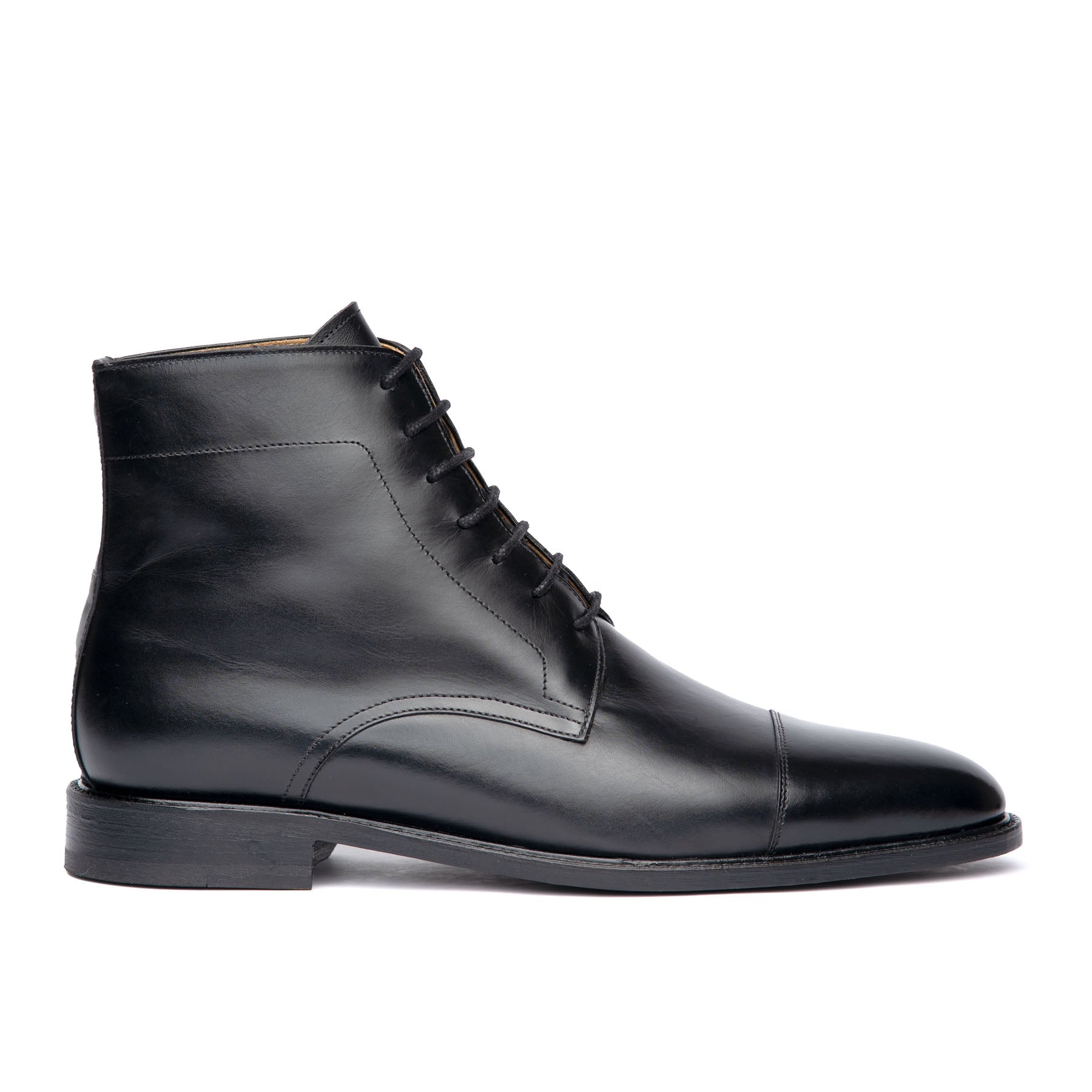 The Sahara mens black leather boots, crafted with finest box calf, leather sole and blake welted